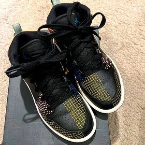 JORDAN 1 MID MMD (PS) kids size 13c Black/white-game Royal